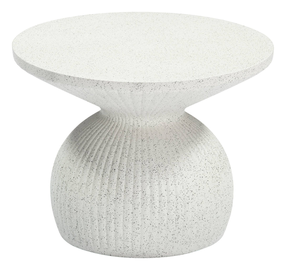 Zuo Modern Corza Round Outdoor Coffee Table Faux Terrazzo Poly Cement Patio Accent 704211