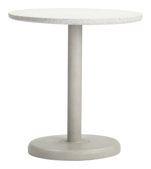 Liora Outdoor Bistro Table Round Terrazzo Cement Top Weather Resistant Steel Base