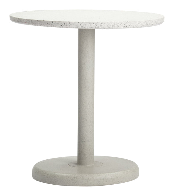 Liora Outdoor Bistro Table Round Terrazzo Cement Top Weather Resistant Steel Base