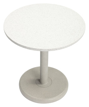 Liora Outdoor Bistro Table Round Terrazzo Cement Top Weather Resistant Steel Base