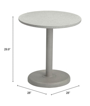 Liora Outdoor Bistro Table Round Terrazzo Cement Top Weather Resistant Steel Base