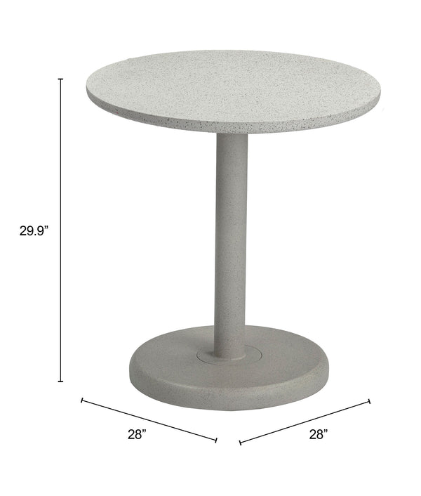 Liora Outdoor Bistro Table Round Terrazzo Cement Top Weather Resistant Steel Base