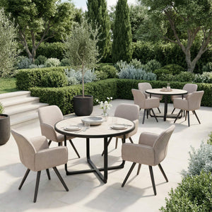 Sieve Outdoor Swivel Dining Chairs Set of 2 Olefin Fabric Aluminum Frame Patio
