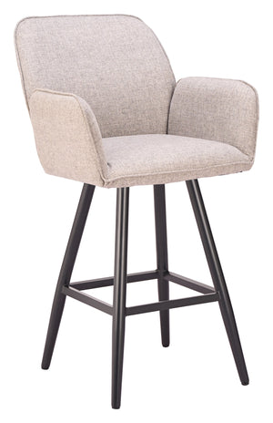 Zuo Modern Sieve Outdoor Swivel Barstool with Olefin Fabric and Aluminum Frame for Patio Use 704214