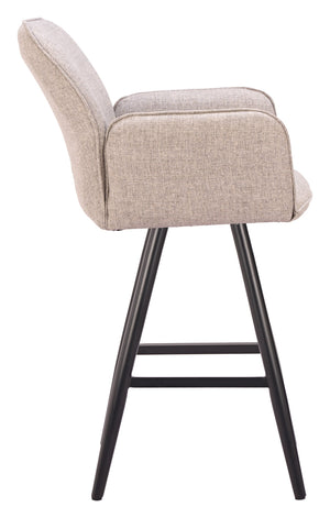 Sieve Outdoor Swivel Barstool with Olefin Fabric and Aluminum Frame for Patio Use