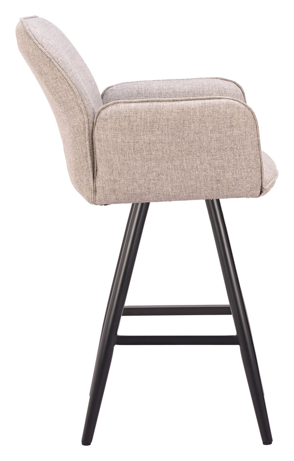 Sieve Outdoor Swivel Barstool with Olefin Fabric and Aluminum Frame for Patio Use