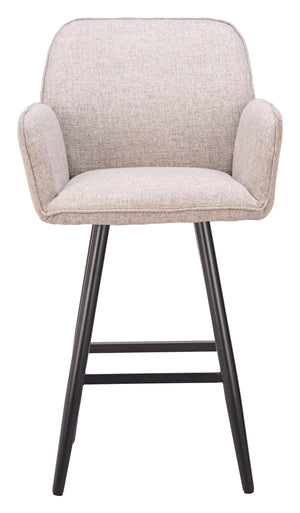 Sieve Outdoor Swivel Barstool with Olefin Fabric and Aluminum Frame for Patio Use