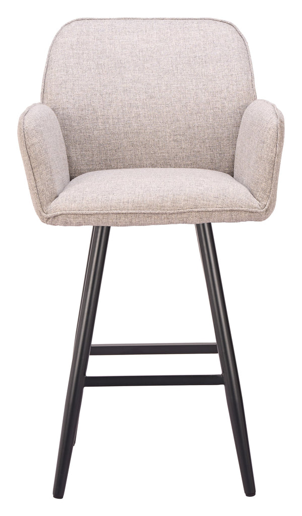 Sieve Outdoor Swivel Barstool with Olefin Fabric and Aluminum Frame for Patio Use