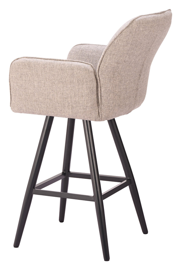 Sieve Outdoor Swivel Barstool with Olefin Fabric and Aluminum Frame for Patio Use