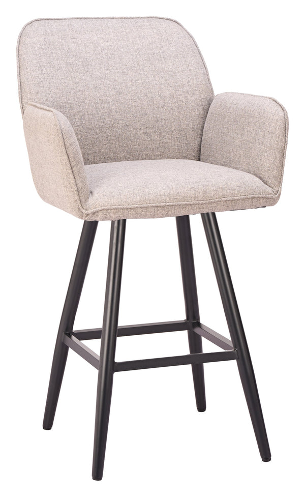 Sieve Outdoor Swivel Barstool with Olefin Fabric and Aluminum Frame for Patio Use