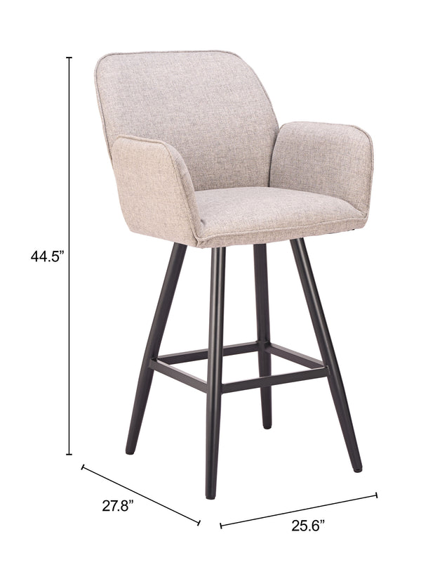 Sieve Outdoor Swivel Barstool with Olefin Fabric and Aluminum Frame for Patio Use