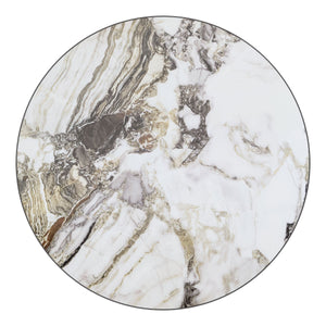 Batu Round Dining Table Sintered Stone Top Steel Base Modern Glam Seats Four