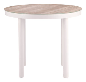 Zuo Modern Nimara Round Outdoor Dining Table Seats 4 with Aluminum Frame Faux Wood Top 704219