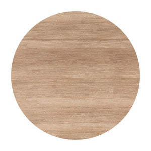Nimara Round Outdoor Dining Table Seats 4 with Aluminum Frame Faux Wood Top