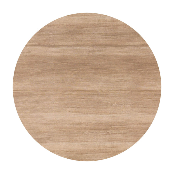 Nimara Round Outdoor Dining Table Seats 4 with Aluminum Frame Faux Wood Top