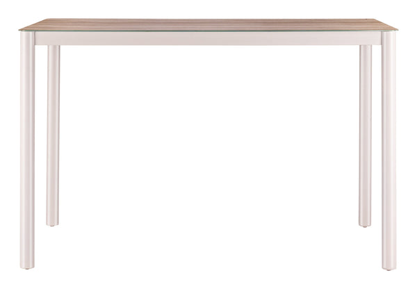 Dimira Outdoor Bar Table Tempered Glass Top Aluminum Frame Seats 6 Patio Dining