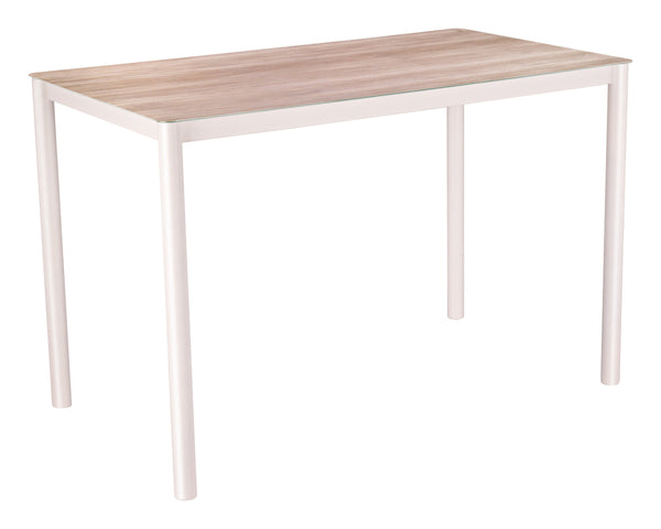 Dimira Outdoor Bar Table Tempered Glass Top Aluminum Frame Seats 6 Patio Dining