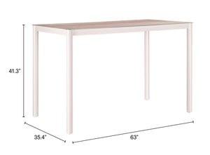 Dimira Outdoor Bar Table Tempered Glass Top Aluminum Frame Seats 6 Patio Dining