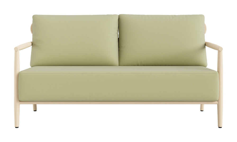 Zuo Modern Sora Art Deco Outdoor Loveseat Weatherproof Aluminum Frame Washable Cushions Patio 704222