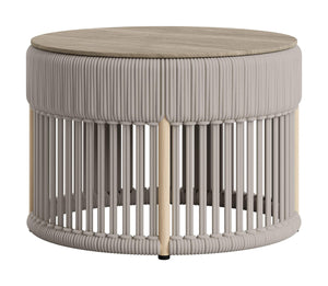 Zuo Modern Sora Round Glass Top Aluminum Outdoor Coffee Table Modern Square Low Profile 704223