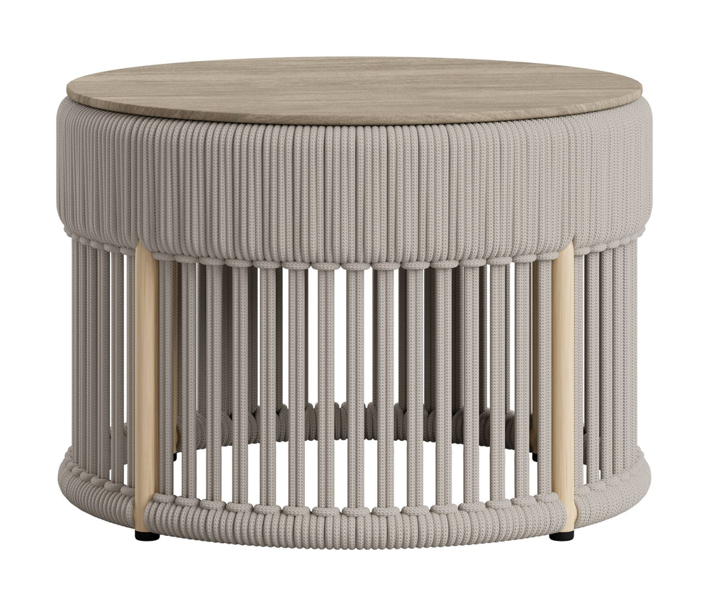 Zuo Modern Sora Round Glass Top Aluminum Outdoor Coffee Table Modern Square Low Profile 704223