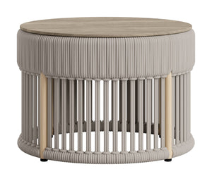 Sora Round Glass Top Aluminum Outdoor Coffee Table Modern Square Low Profile