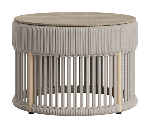 Sora Round Glass Top Aluminum Outdoor Coffee Table Modern Square Low Profile