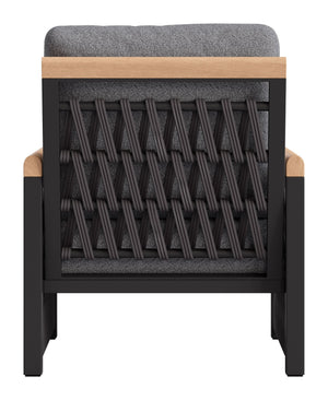 Naru Glam Accent Chair Powder Coated Aluminum Frame Outdoor Polyester Cushion Lounge