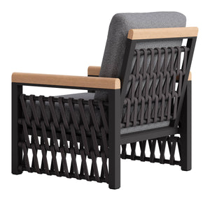 Naru Glam Accent Chair Powder Coated Aluminum Frame Outdoor Polyester Cushion Lounge