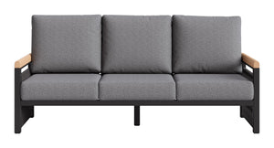 Naru Outdoor Sofa Aluminum Frame 3 Seat Patio Lounge with Fade Resistant Cushions