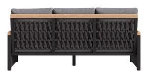 Naru Outdoor Sofa Aluminum Frame 3 Seat Patio Lounge with Fade Resistant Cushions