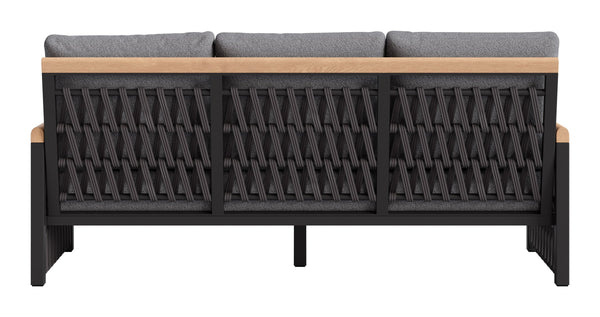Naru Outdoor Sofa Aluminum Frame 3 Seat Patio Lounge with Fade Resistant Cushions