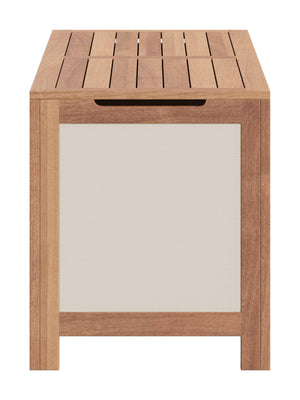Valtan Outdoor Acacia Wood Storage Chest Bench with Soft Close Lid 65 Gallon