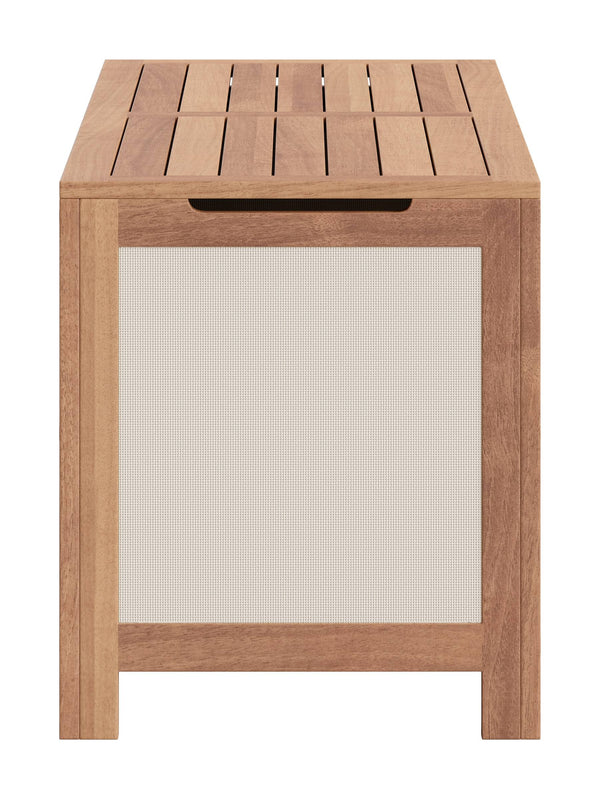 Valtan Outdoor Acacia Wood Storage Chest Bench with Soft Close Lid 65 Gallon