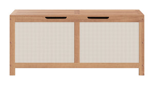 Valtan Outdoor Acacia Wood Storage Chest Bench with Soft Close Lid 65 Gallon