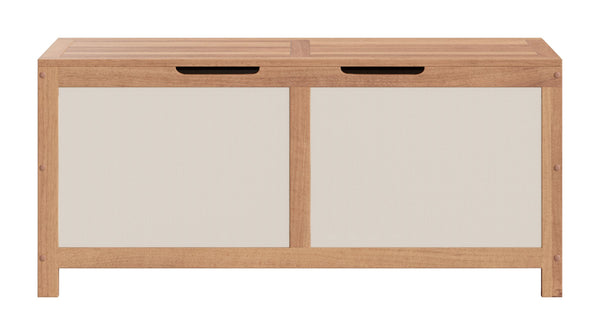 Valtan Outdoor Acacia Wood Storage Chest Bench with Soft Close Lid 65 Gallon
