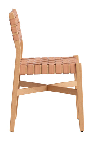 Mizuya Acacia Wood Rattan Dining Chair Glam Style for Indoor Outdoor Patio Entertaining