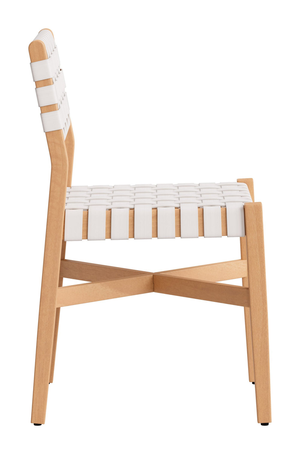 Zuo Modern Mizuya Acacia Wood Rattan Dining Chair Glam Style for Indoor Outdoor Patio Entertaining White 704231