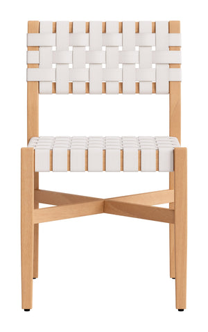 Mizuya Acacia Wood Rattan Dining Chair Glam Style for Indoor Outdoor Patio Entertaining