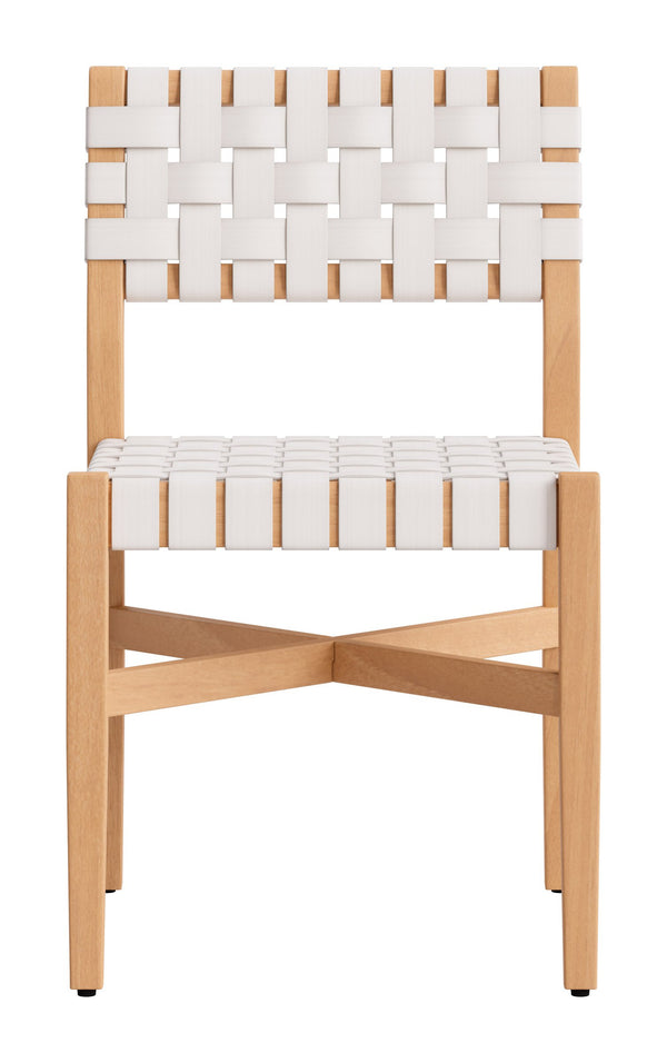 Mizuya Acacia Wood Rattan Dining Chair Glam Style for Indoor Outdoor Patio Entertaining
