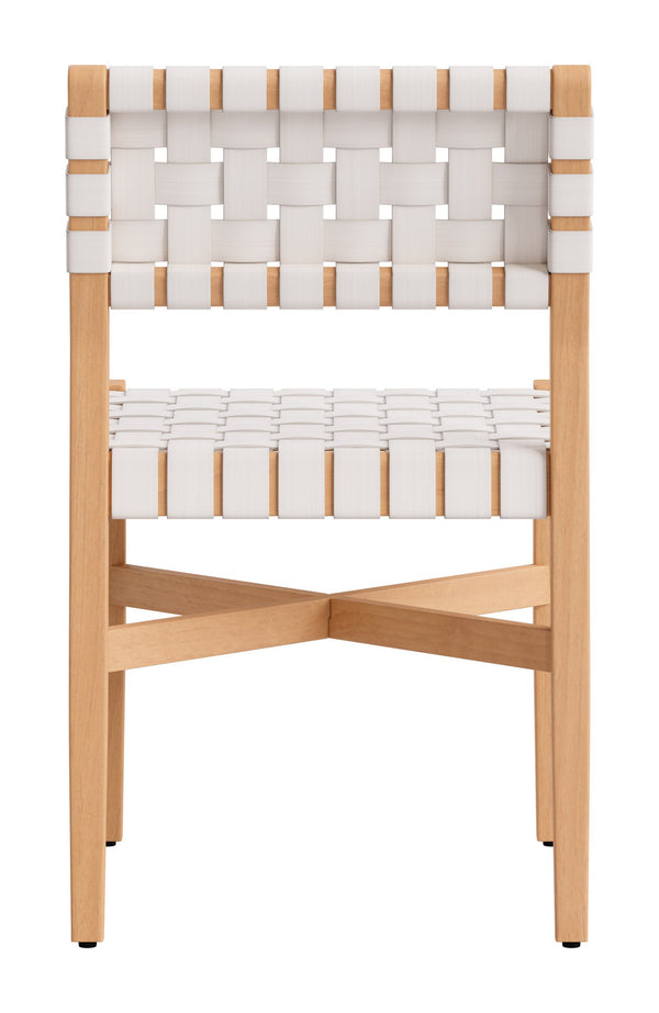 Mizuya Acacia Wood Rattan Dining Chair Glam Style for Indoor Outdoor Patio Entertaining