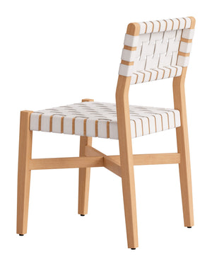 Mizuya Acacia Wood Rattan Dining Chair Glam Style for Indoor Outdoor Patio Entertaining