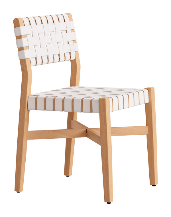 Mizuya Acacia Wood Rattan Dining Chair Glam Style for Indoor Outdoor Patio Entertaining