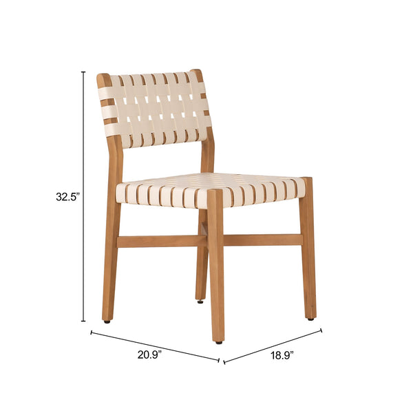 Mizuya Acacia Wood Rattan Dining Chair Glam Style for Indoor Outdoor Patio Entertaining