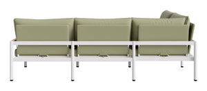 Lychee Outdoor Modular Sectional Acacia Accents Aluminum Frame Patio Lounge Set