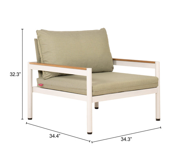 Lychee Outdoor Armchair Acacia Wood Aluminum Frame Weather Resistant Patio Seat
