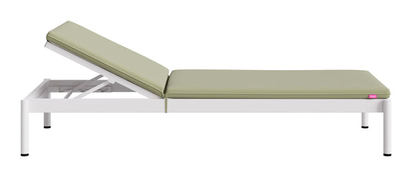 Lychee Outdoor Chaise Lounge Aluminum Frame Adjustable Deco Modern Patio Recliner