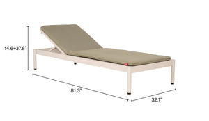Lychee Outdoor Chaise Lounge Aluminum Frame Adjustable Deco Modern Patio Recliner
