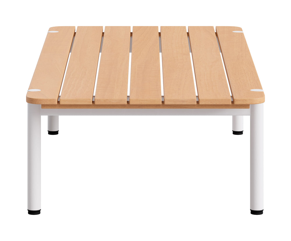Zuo Modern Lychee Acacia Wood Top Outdoor Coffee Table with Aluminum Frame Glam Deco Style 704238
