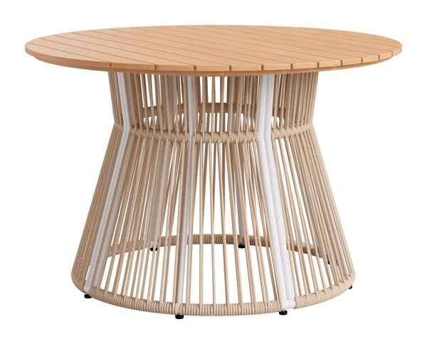 Zuo Modern Toge Outdoor Round Acacia Wood Dining Table Seats 4 Modern Glam Patio Design 704239